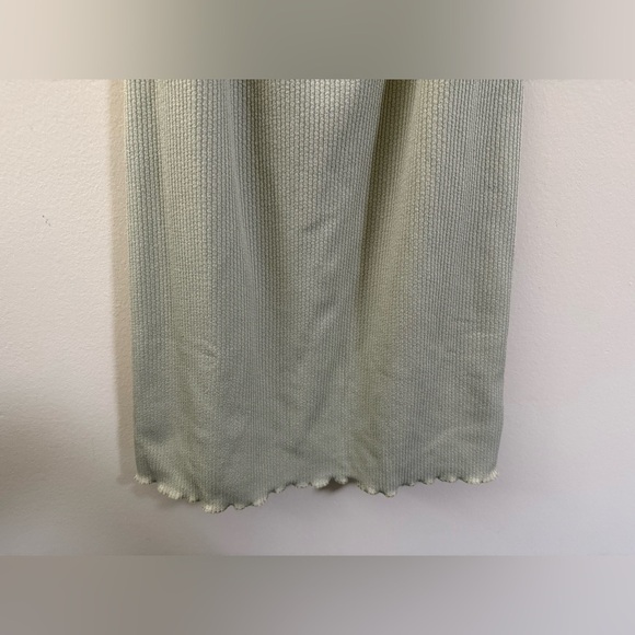 Topshop Lettuce Hem Off the Shoulder Dress in Sage Green - 8 - Picture 6 of 10